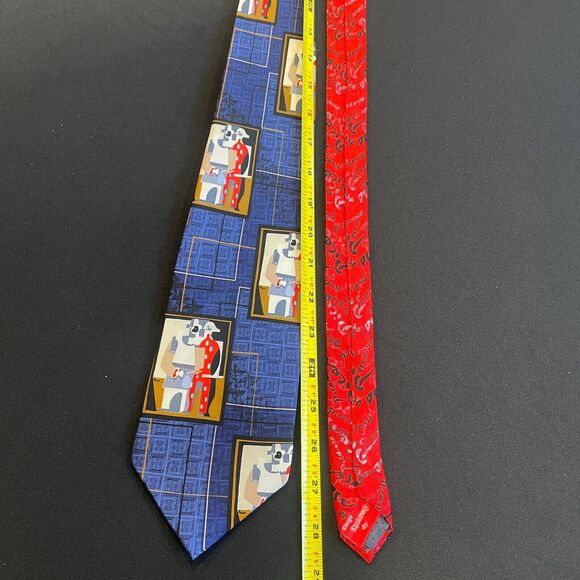 ~ ~100% Silk Handmade Picasso "Pierrot et Arlequin" Mark A. Gough Neck Tie Rare - Picture 10 of 16